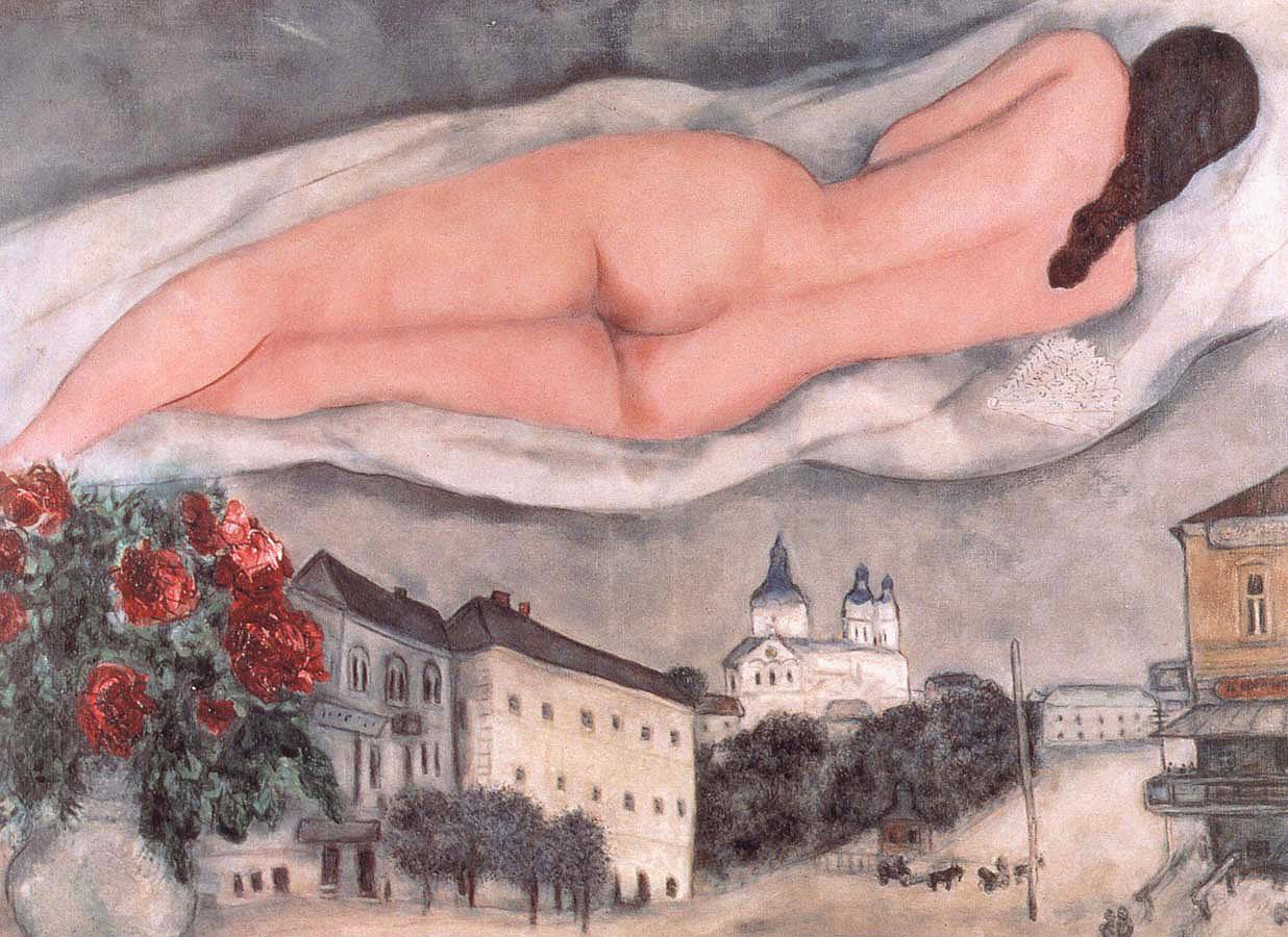 Akt über Witebsk Zeitgenosse Marc Chagall Ölgemälde